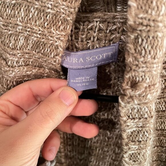 Laura Scott XL Brown‎ Plus Size Acrylic Cardigan - Picture 4 of 7